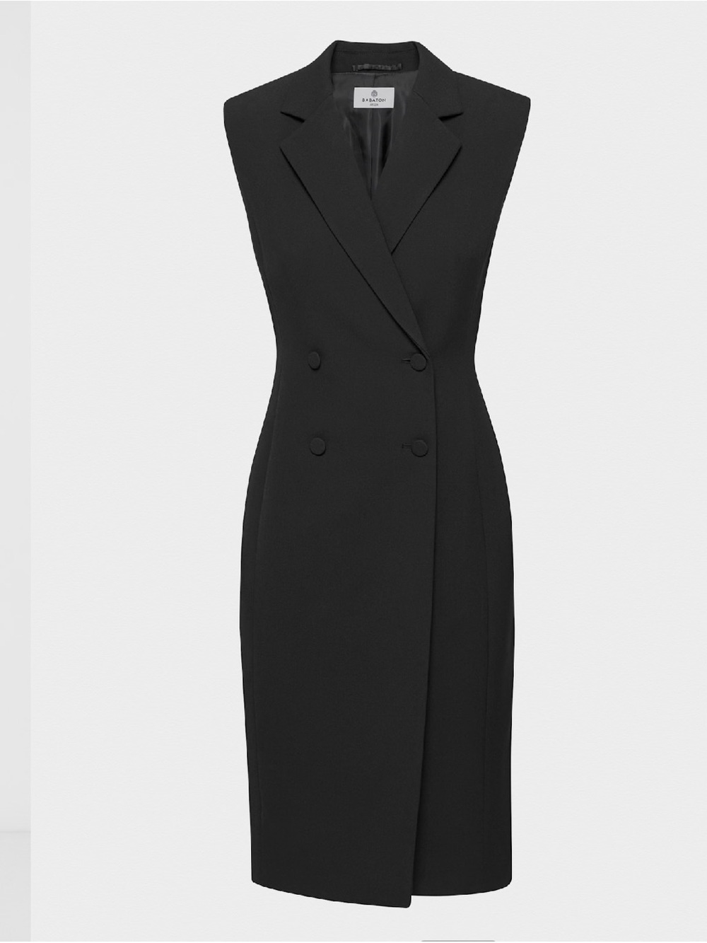 Aritzia Babaton Black Sleeveless Double-Breasted Midi Dress